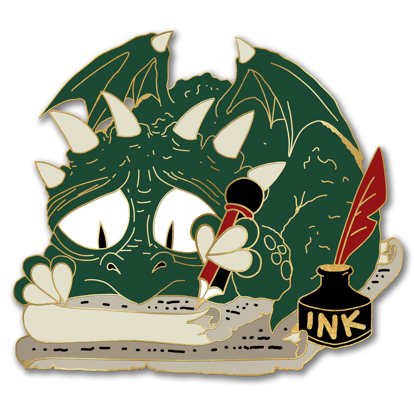 "Tortured Author" Derpy Dragon Pin