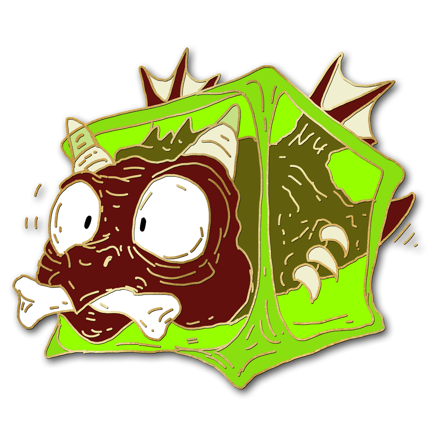 "Gelatinous Cube" Derpy Dragon Pin
