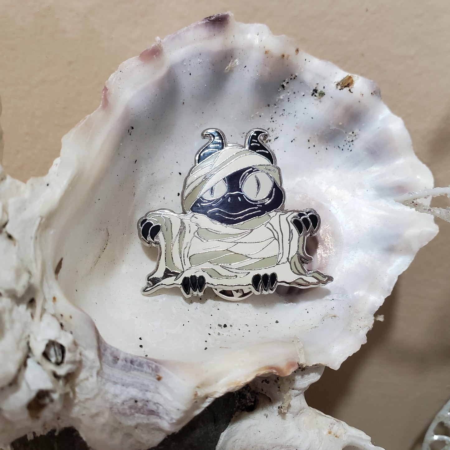 Black Mummy Derpy Dragon Pin