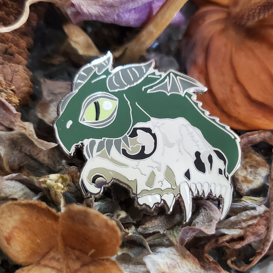 Green "Skull" Derpy Dragon Pin