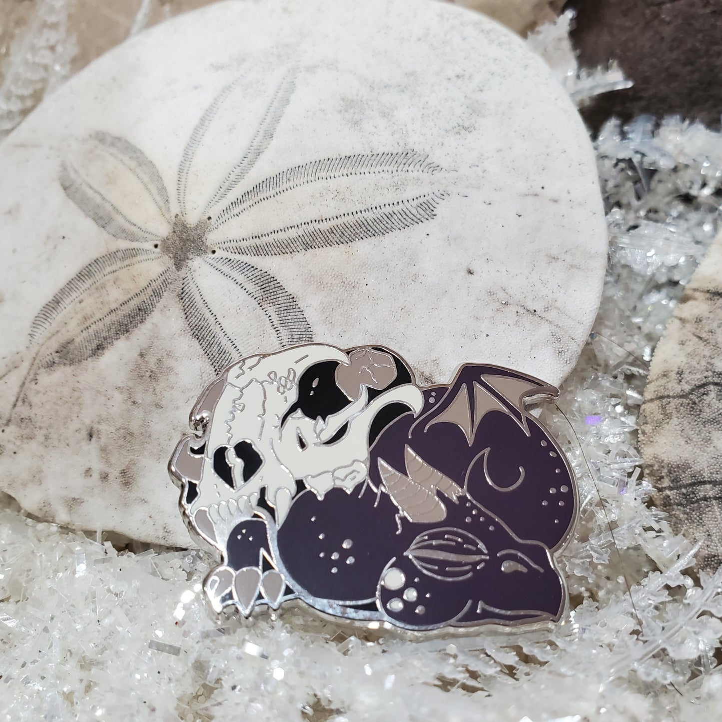 Purple Skull "Sleepy" Derpy Dragon Pin