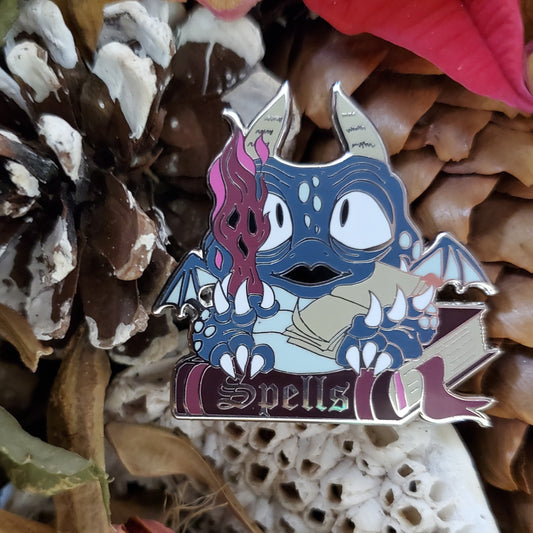"Spells" Derpy Dragon Pin