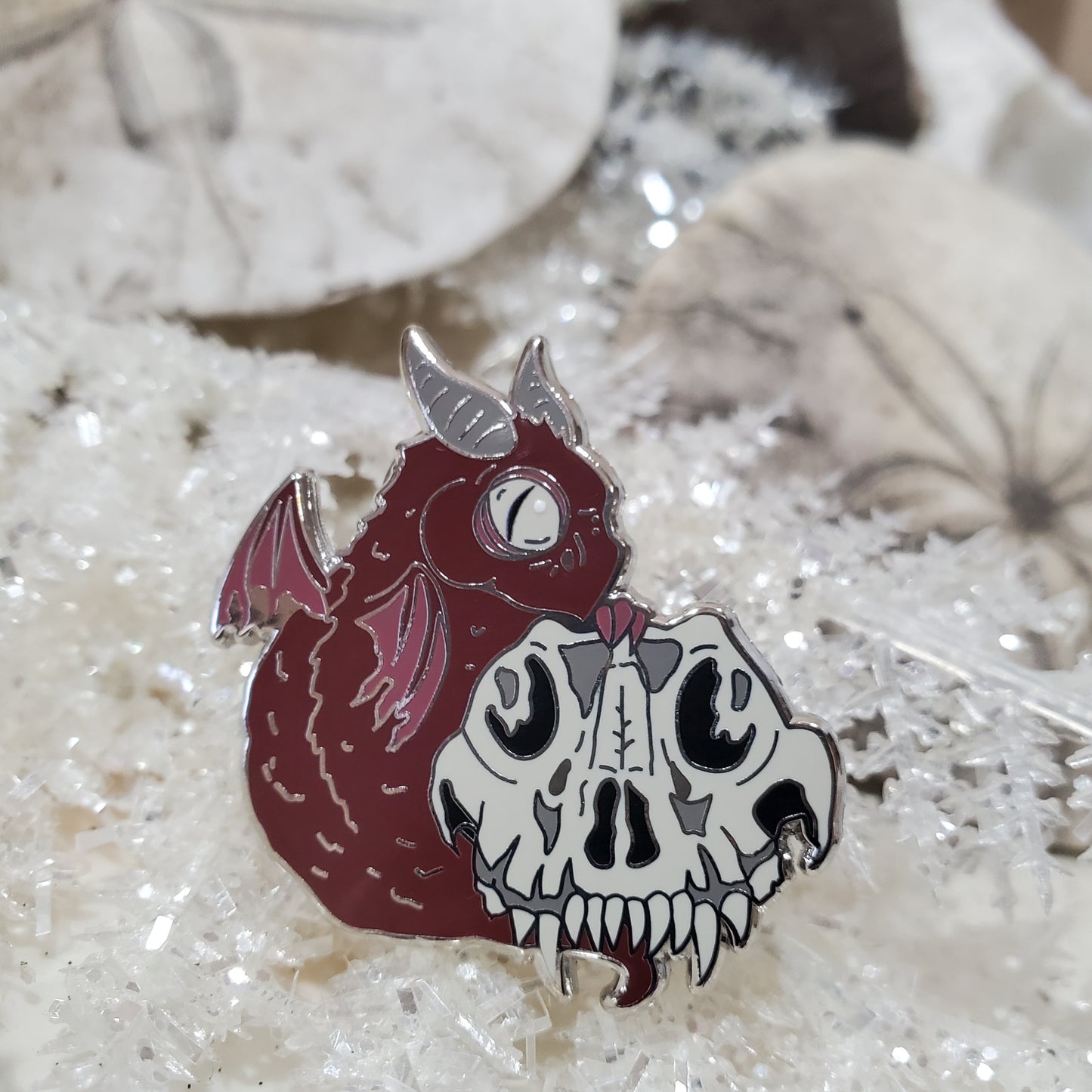Red "Skull" Derpy Dragon Pin