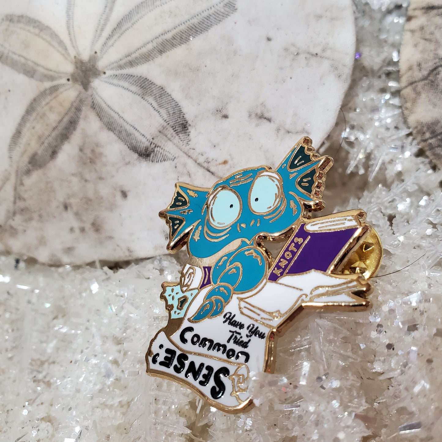 "Have you tried common sense" Derpy Dragon Pin