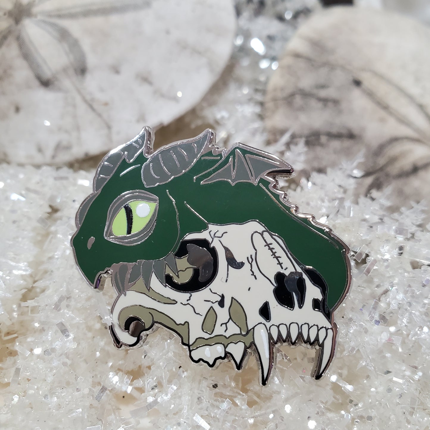 Green "Skull" Derpy Dragon Pin