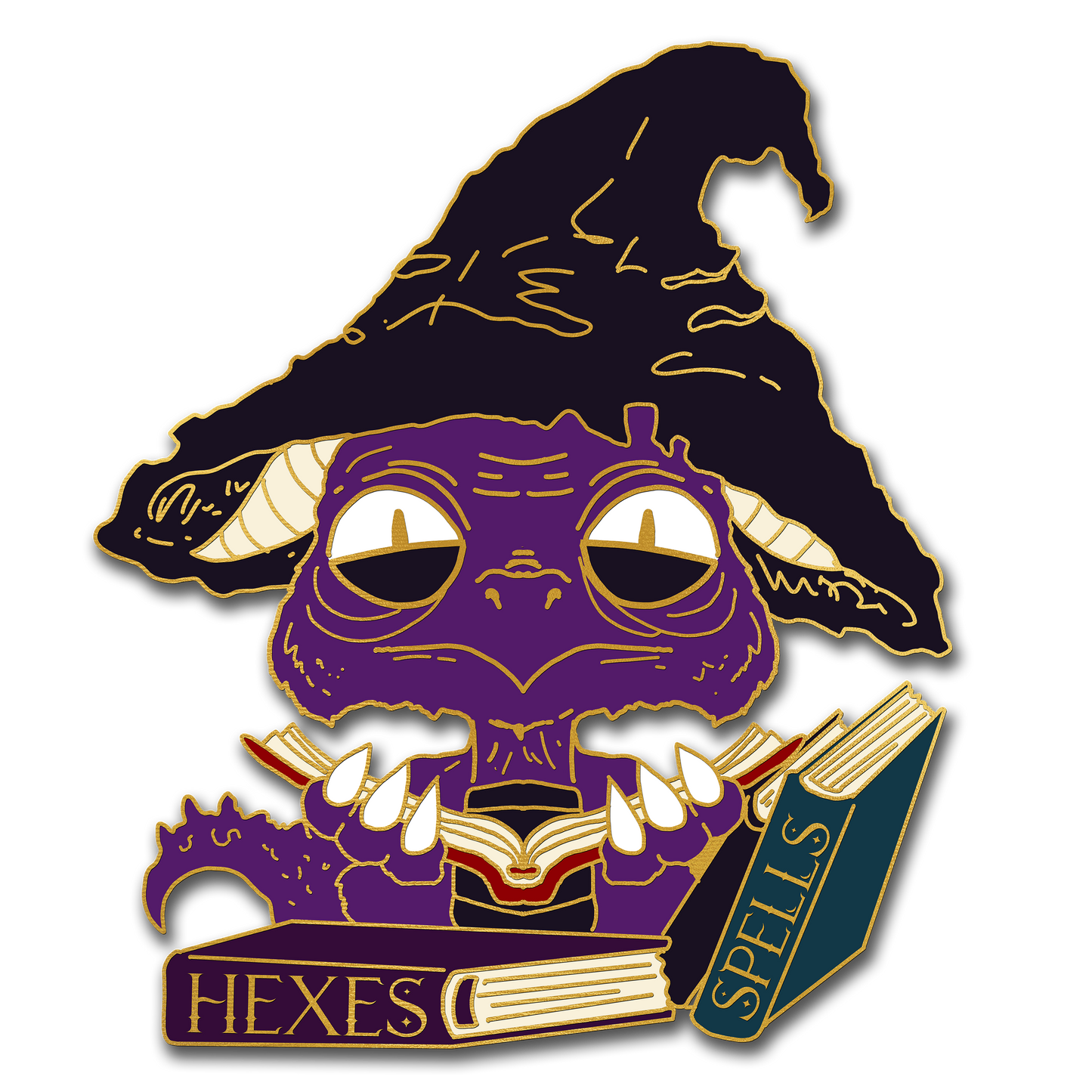 "Hexes & Spells" Derpy Dragon Pin