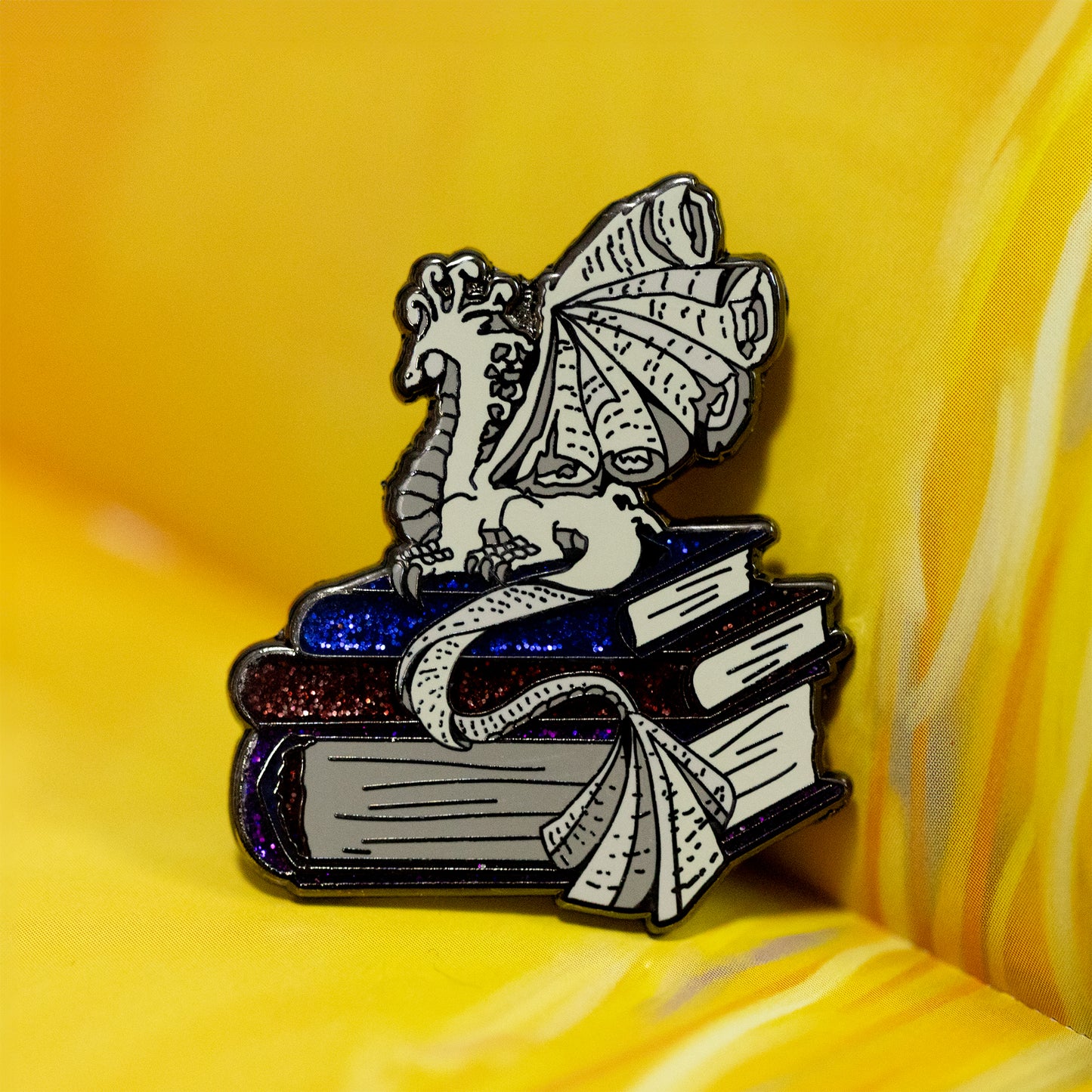 Book wyrm pin