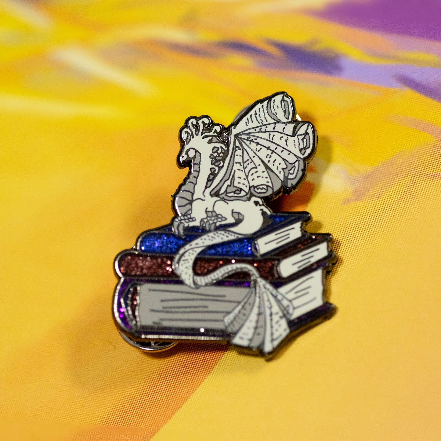 Book wyrm pin