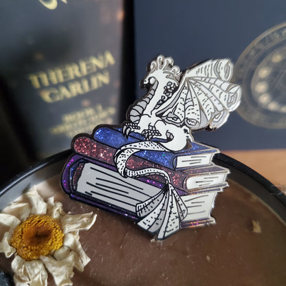 Book wyrm pin