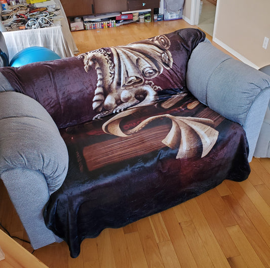 Book Wyrm Throw Blanket