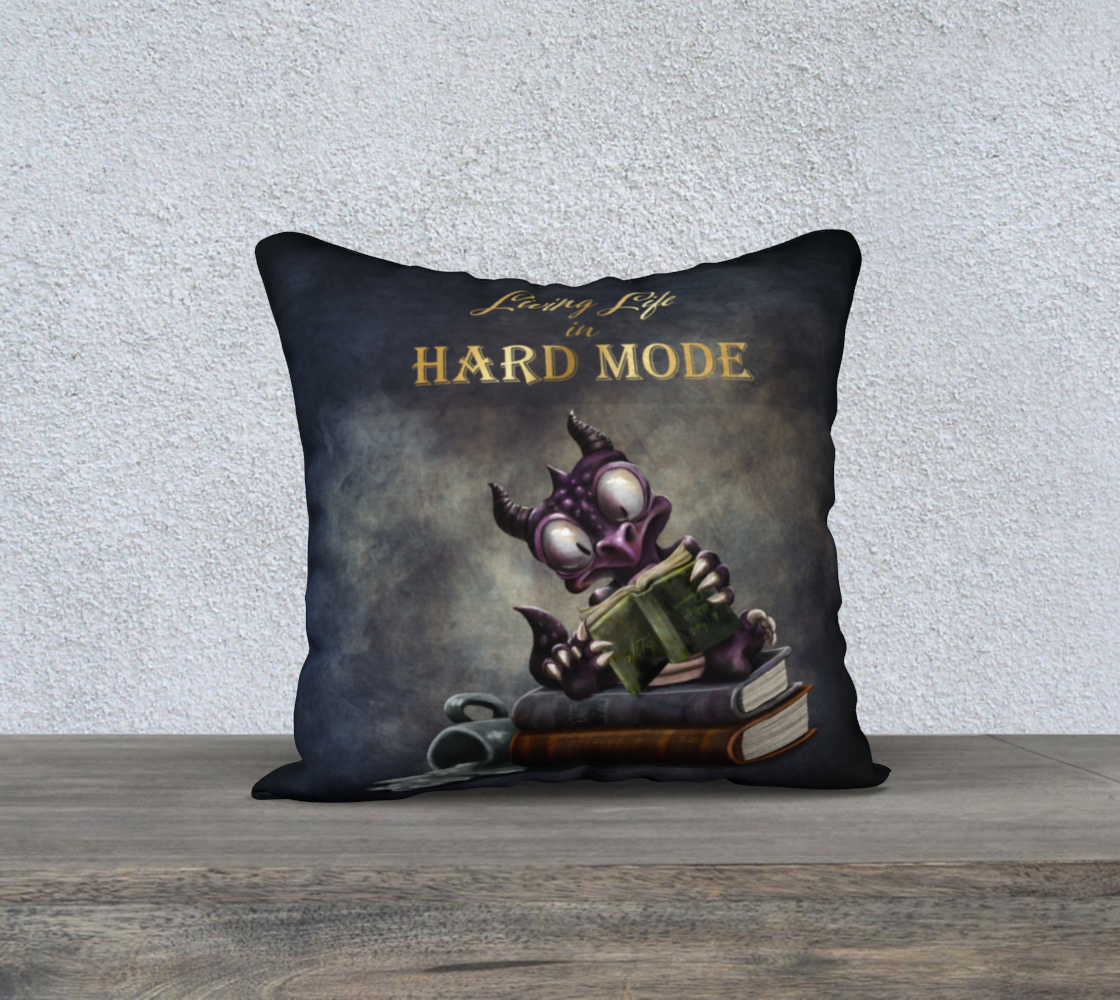 "Living life in Hard mode" Derpy Dragon Pillowcase