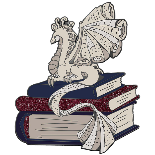 Book wyrm pin
