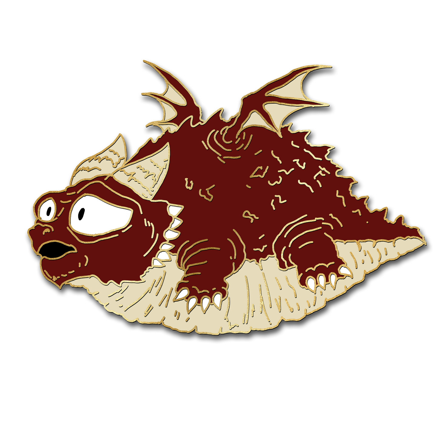 Chunky Red Derpy Dragon Pin