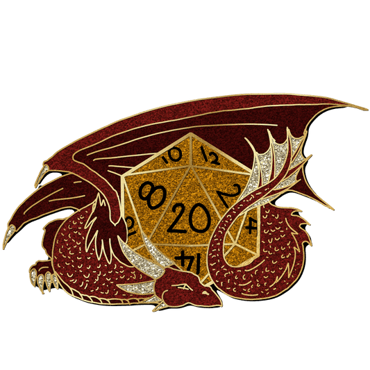 "Dice Hoarder" Red Dragon Pin