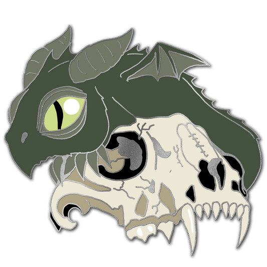 Green "Skull" Derpy Dragon Pin
