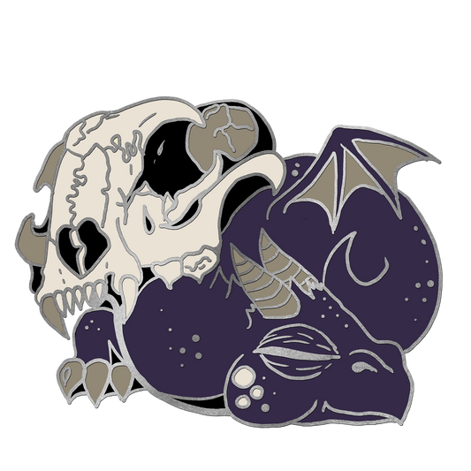 Purple Skull "Sleepy" Derpy Dragon Pin