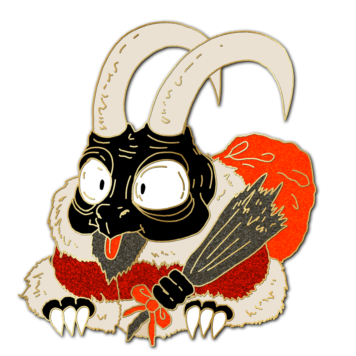 "Krampus" Derpy Dragon Pin