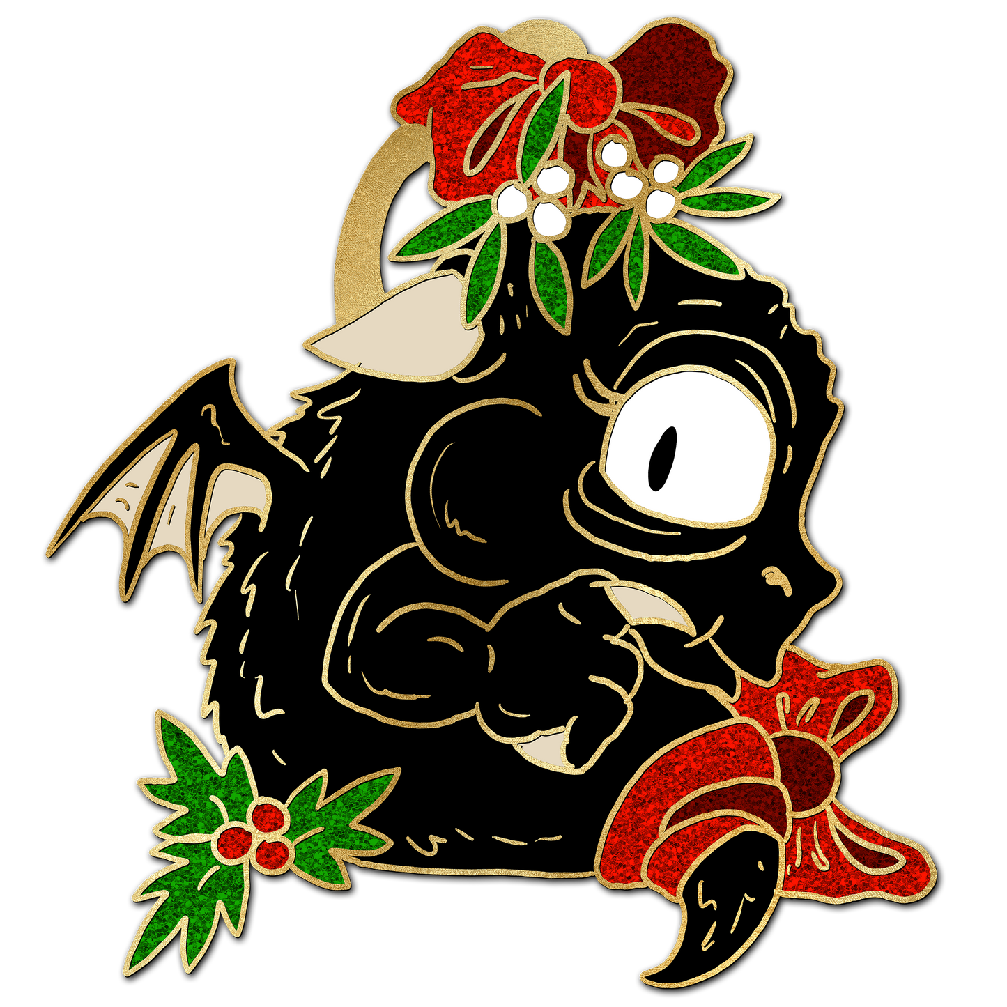 "Mistletoe" Derpy Dragon Pin