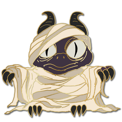 Black Mummy Derpy Dragon Pin