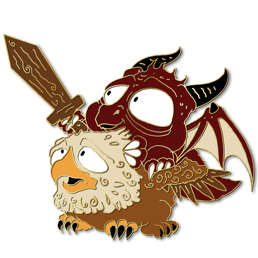 "Noble Griffin Steed" Derpy Dragon Pin