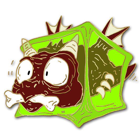 "Gelatinous Cube" Derpy Dragon Pin