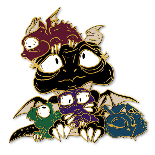 "Overwhelmed" Derpy Dragon Pin