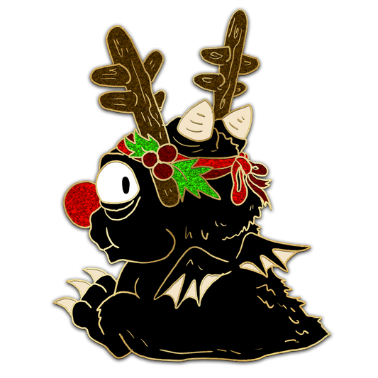"Reindeer" Derpy Dragon Pin