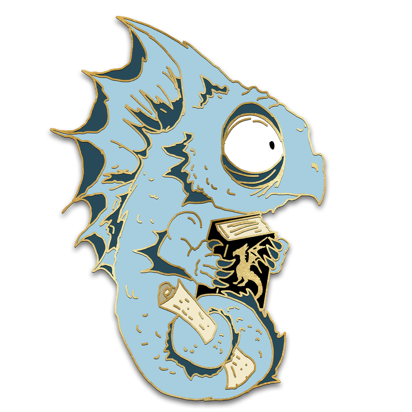 "Seadragon Scholar" Derpy Dragon Pin