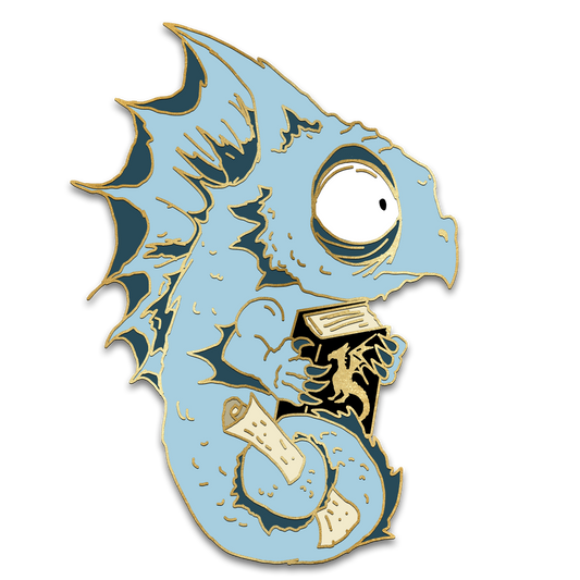 "Seadragon Scholar" Derpy Dragon Pin