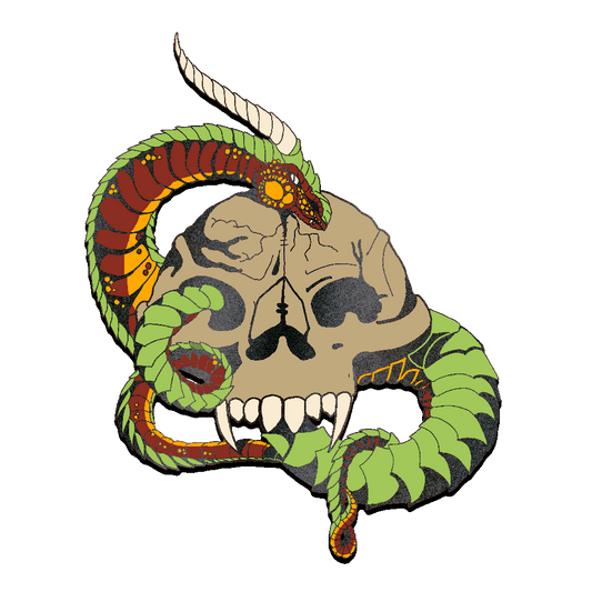 Skull dragon pin