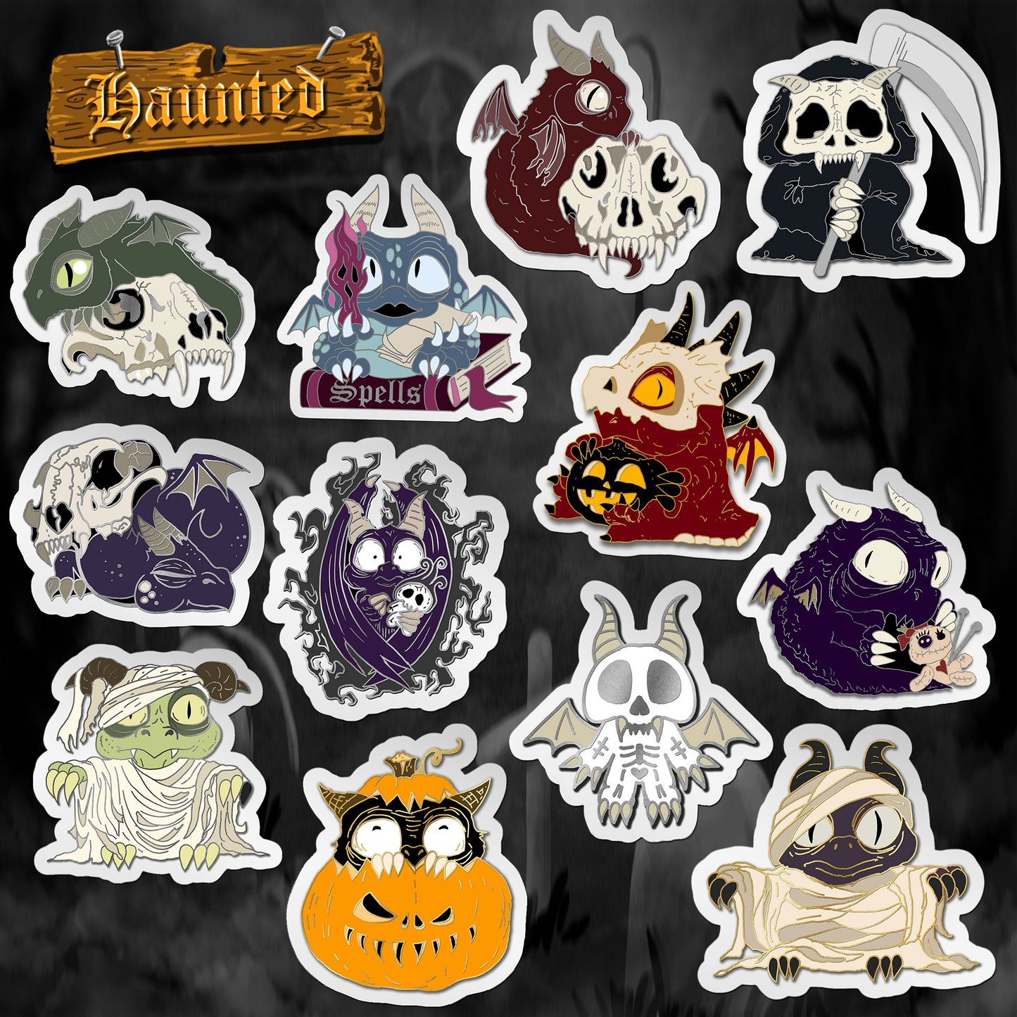 Haunted Dragon stickers