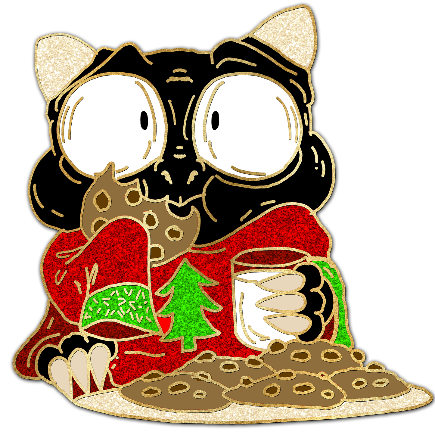 "Ugly Sweater, Cookies & Milk" Derpy Dragon Pin