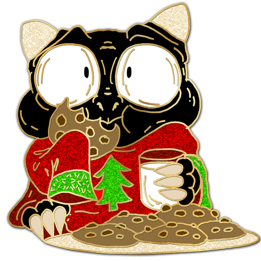 "Ugly Sweater, Cookies & Milk" Derpy Dragon Pin