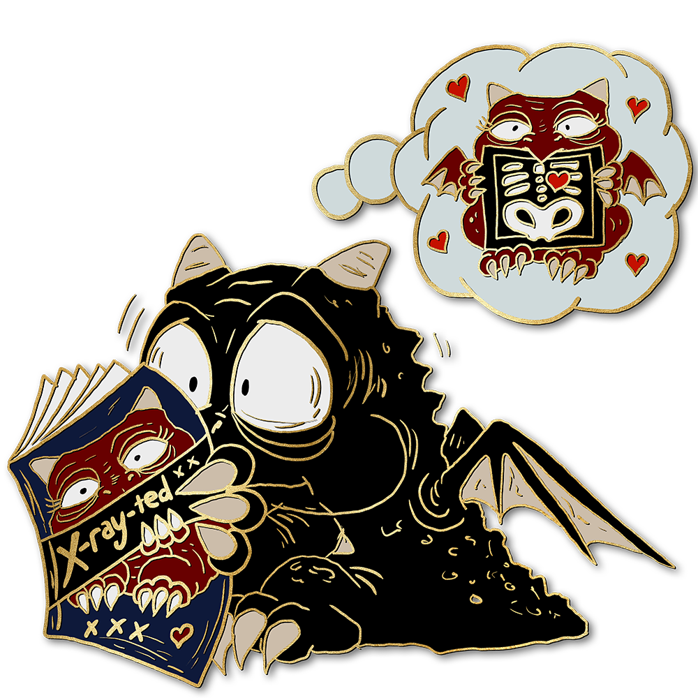 "X-Rated Derpy Dragon Reader" Pin