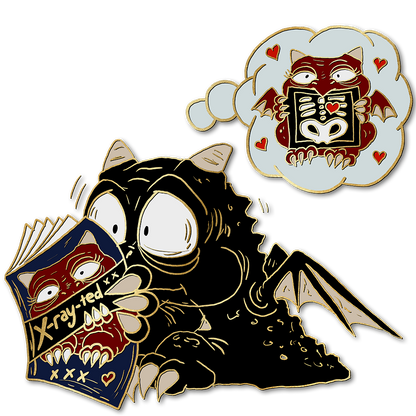 "X-Rated Derpy Dragon Reader" Pin