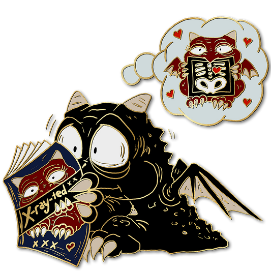 "X-Rated Derpy Dragon Reader" Pin