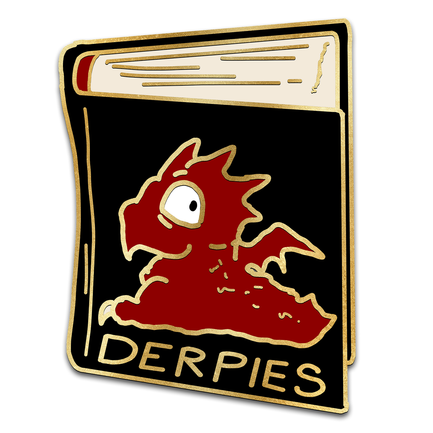 "Red Mini Derpies Book" Derpy Dragon Pin