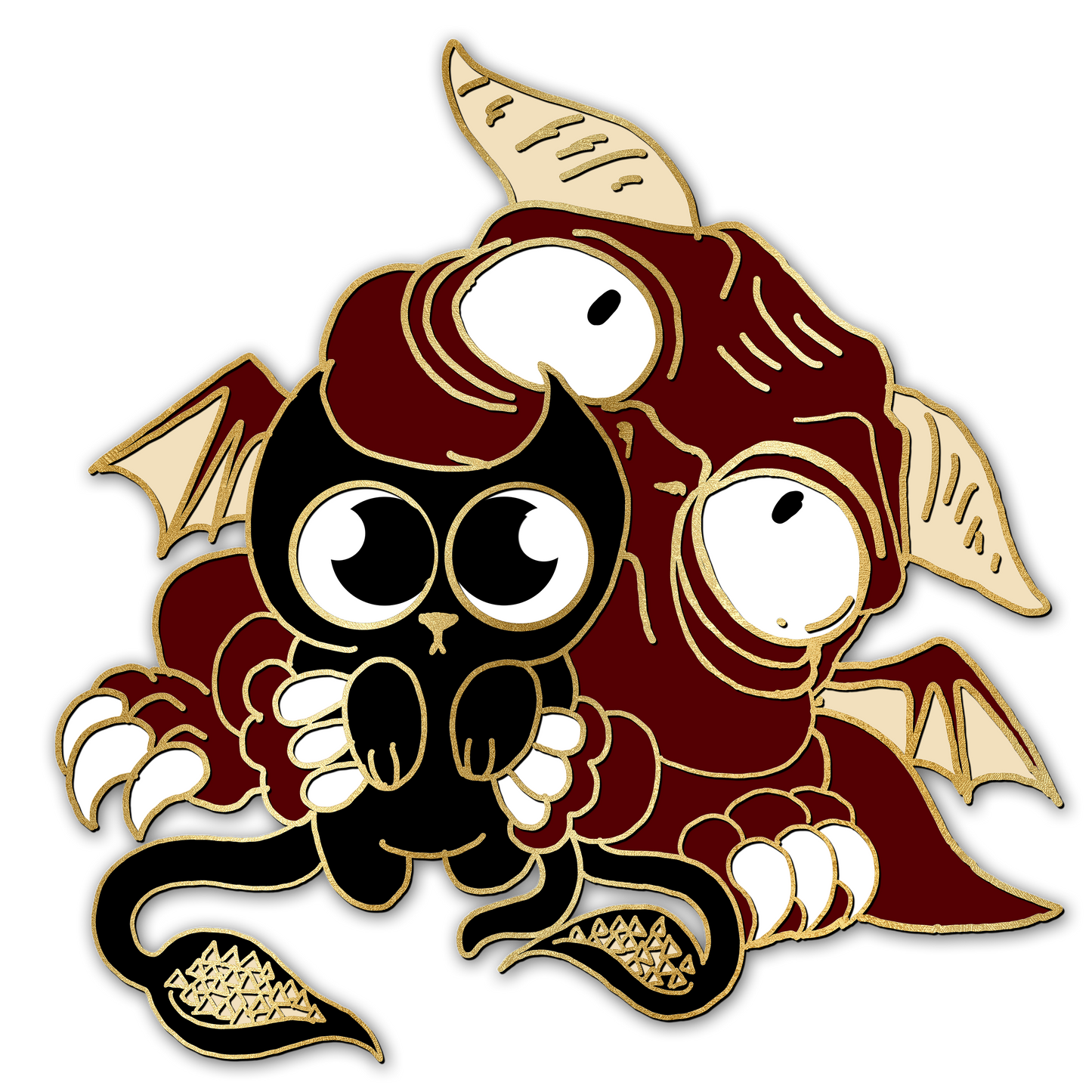 "Displacer Kitty" Derpy Dragon Pin