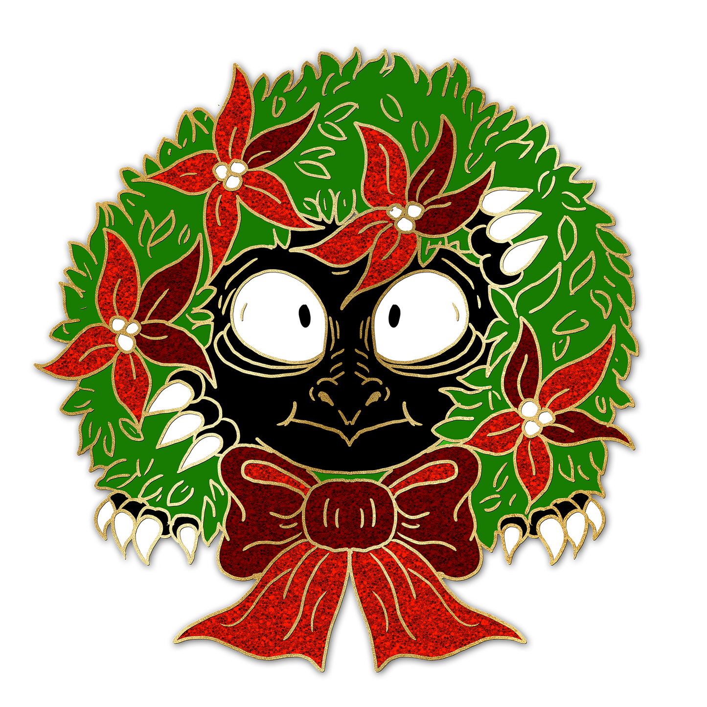 "Holiday Wreath" Derpy Dragon Pin