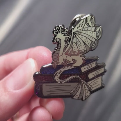 Book wyrm pin