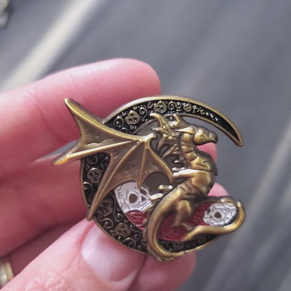 Moon Dragon - limited edition 3D pin