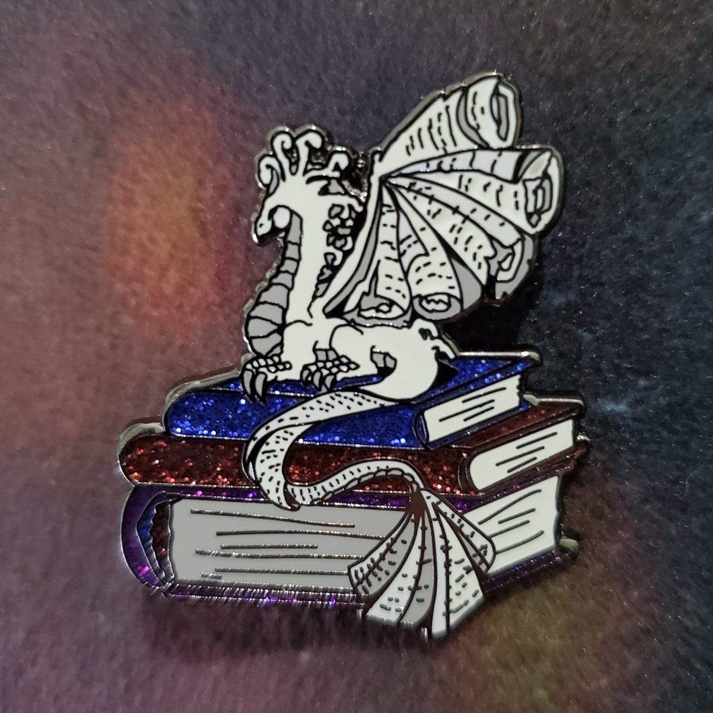 Book wyrm pin