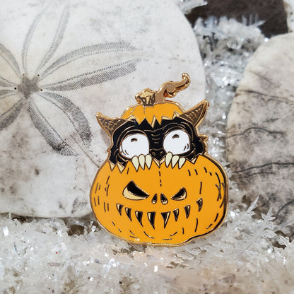 Pumpkin Derpy Dragon Pin