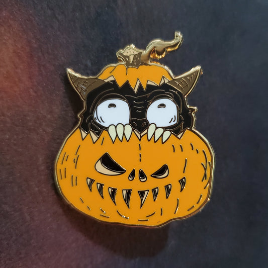 Pumpkin Derpy Dragon Pin