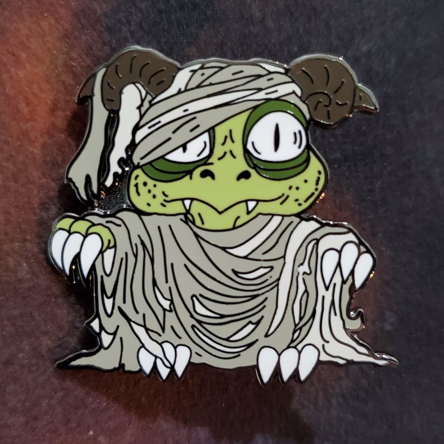 Green Mummy Derpy Dragon Pin