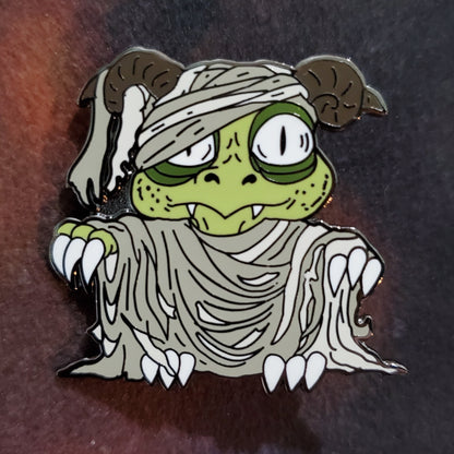 Green Mummy Derpy Dragon Pin