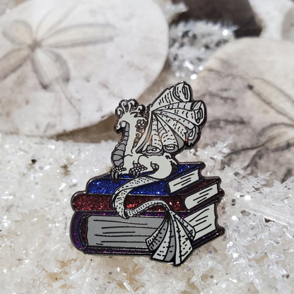 Book wyrm pin