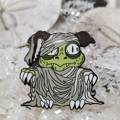 Green Mummy Derpy Dragon Pin