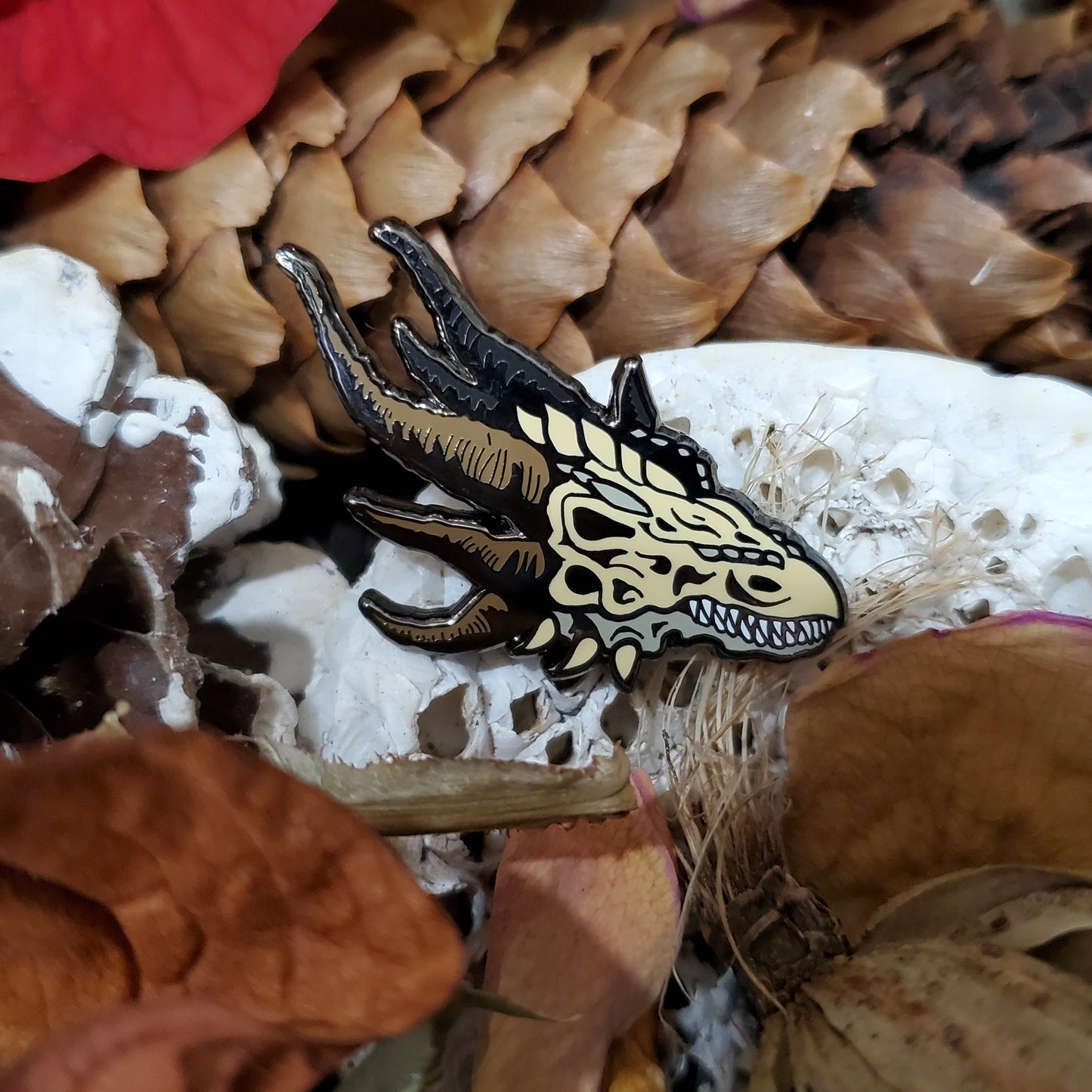 Adult Dragon Skull Pin