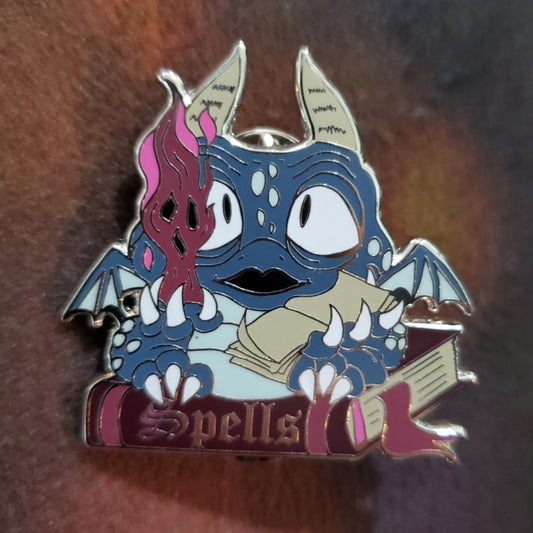 "Spells" Derpy Dragon Pin